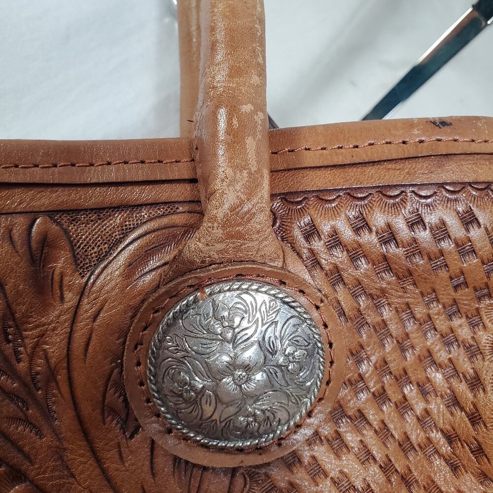 American West Tooled Leather Shoulder Bag - Picture 12 of 15